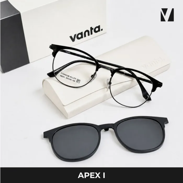 กรอบแว่นตา vanta. APEX I พร้อม Clip-on แม่เหล็ก เลนส์ Polarized Titanium IP ทรง Browline ตัดเลนส์สายตาได้ - Image 9