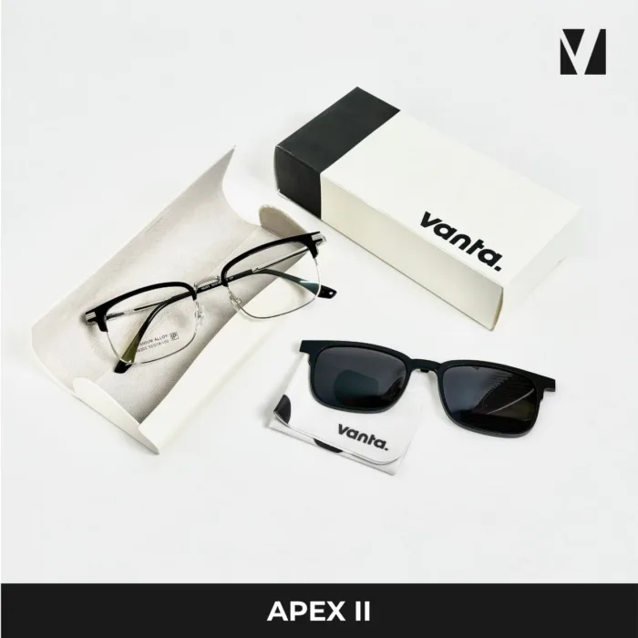 กรอบแว่นตา vanta. APEX II พร้อม Clip-on แม่เหล็ก เลนส์ Polarized Titanium IP ทรง Browline Rectangle ตัดเลนส์สายตาได้ - Image 9