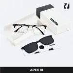 กรอบแว่นตา vanta. APEX III พร้อม Clip-on แม่เหล็ก เลนส์ Polarized Titanium IP ทรง Browline Rectangle ตัดเลนส์สายตาได้ - Image 9