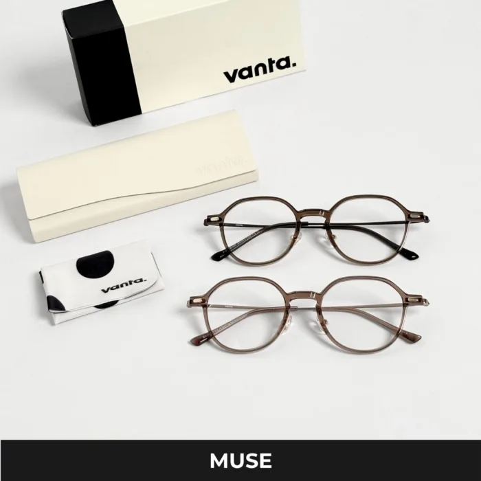 แว่นกรองแสงสีฟ้า vanta. Muse Titanium / TR น้ำหนักเบา ทรง Panto Round ตัดเลนส์สายตาได้ - Image 7