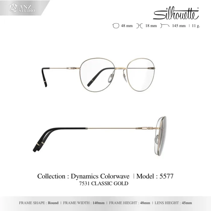 Silhouette Dynamics Colorwave 5577 กรอบแว่นสายตา Silhouette ของแท้ ทรง Round กรอบ Titanium น้ำหนักเบา รับประกัน 1 ปี - Image 9
