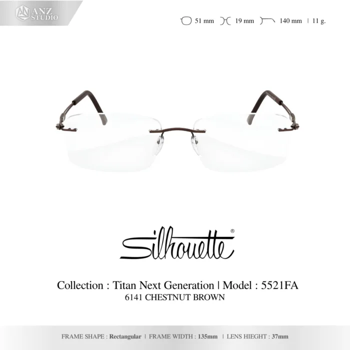 Silhouette Titan Next Generation 5521 กรอบแว่นสายตา Silhouette ของแท้ ทรง Rectangular กรอบ Titanium ไร้ขอบ น้ำหนักเบา รับประกัน 1 ปี - Image 10