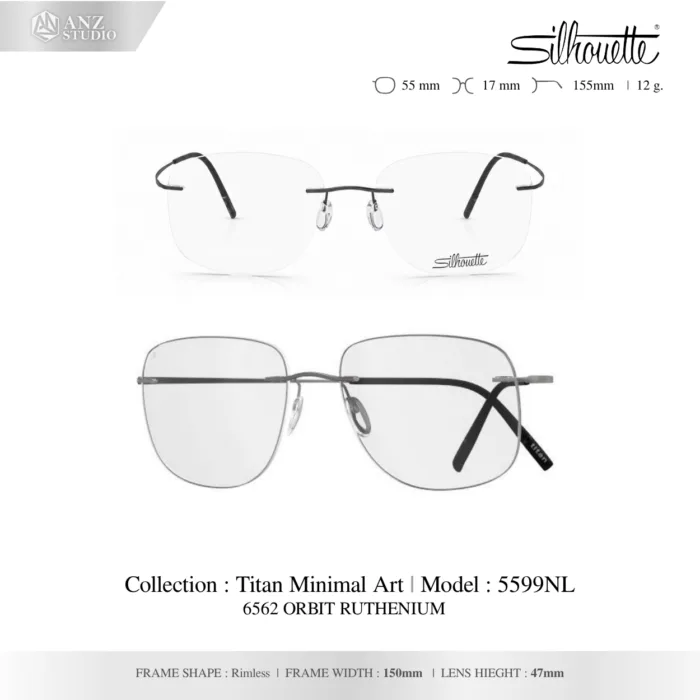 Silhouette Titan Minimal Art 5599 กรอบแว่นสายตา Silhouette ของแท้ กรอบ Titanium ไร้ขอบ น้ำหนักเบา รับประกัน 1 ปี - Image 7
