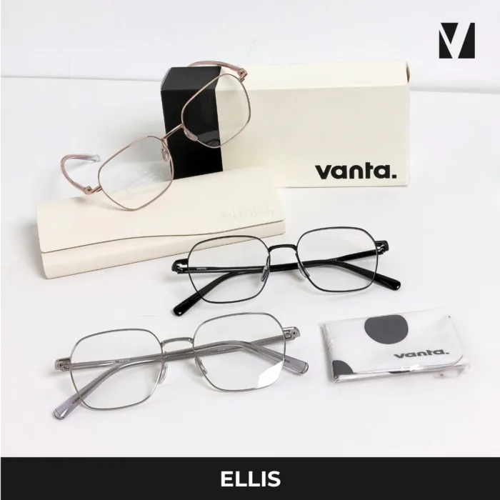กรอบแว่นตาโลหะ vanta. Ellis น้ำหนักเบา ทรง Geometric Square ตัดเลนส์สายตาได้ - Image 11