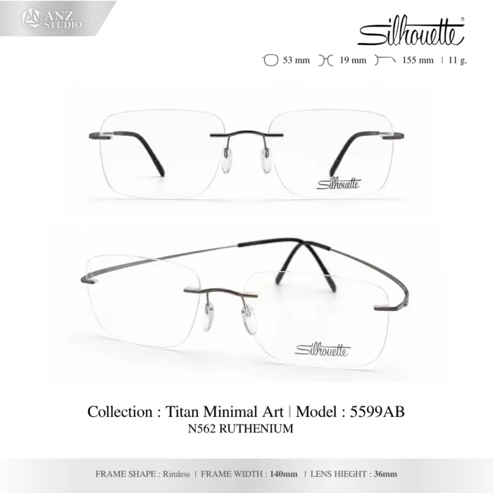 Silhouette Titan Minimal Art 5599 กรอบแว่นสายตา Silhouette ของแท้ กรอบ Titanium ไร้ขอบ น้ำหนักเบา รับประกัน 1 ปี - Image 11