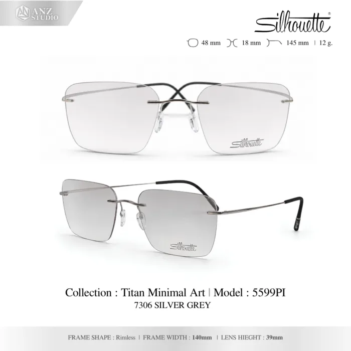 Silhouette Titan Minimal Art 5599 กรอบแว่นสายตา Silhouette ของแท้ กรอบ Titanium ไร้ขอบ น้ำหนักเบา รับประกัน 1 ปี - Image 12