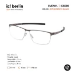 ic! berlin Sven H. IC5095 กรอบแว่นตา Metal ทรง Rectangle Minimal Screwless Design - Image 2