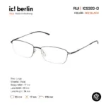 ic! berlin Rui IC5320-D กรอบแว่นตา Metal ทรง Rectangle Minimal Screwless Design - Image 2