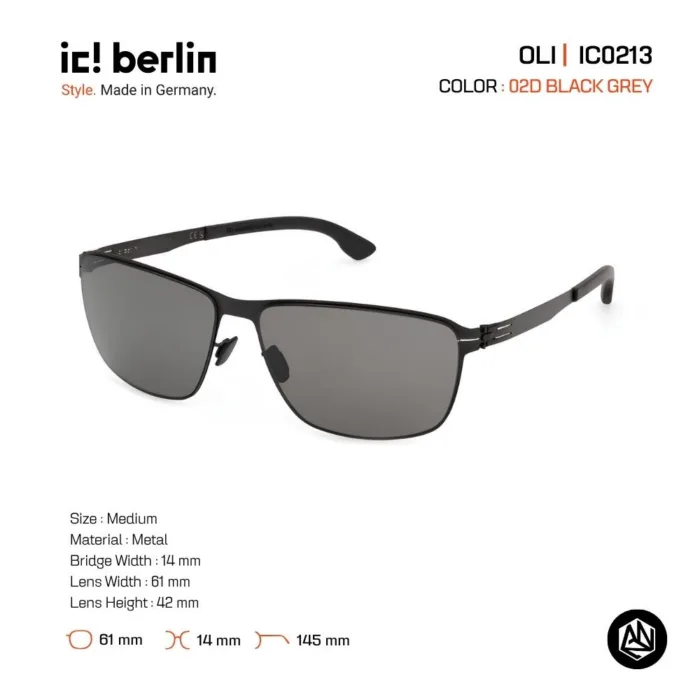 ic! berlin Oli IC0213 แว่นตากันแดด Metal ทรง Rectangle Minimal Screwless Design - Image 2