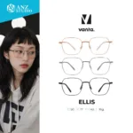 กรอบแว่นตาโลหะ vanta. Ellis น้ำหนักเบา ทรง Geometric Square ตัดเลนส์สายตาได้