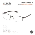 ic! berlin TORU N. IC5066-D กรอบแว่นตา Metal ทรง Square Minimal Screwless Design - Image 2