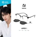 กรอบแว่นตา vanta. APEX I พร้อม Clip-on แม่เหล็ก เลนส์ Polarized Titanium IP ทรง Browline ตัดเลนส์สายตาได้