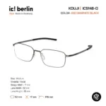 ic! berlin Kouji IC5146-D กรอบแว่นตา Metal ทรง Round Square Minimal Screwless Design - Image 2