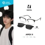 กรอบแว่นตา vanta. APEX II พร้อม Clip-on แม่เหล็ก เลนส์ Polarized Titanium IP ทรง Browline Rectangle ตัดเลนส์สายตาได้