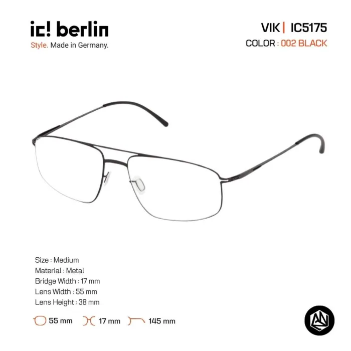 ic! berlin Vik IC5175 กรอบแว่นตา Metal ทรง Rounded Square Minimal Screwless Design - Image 2