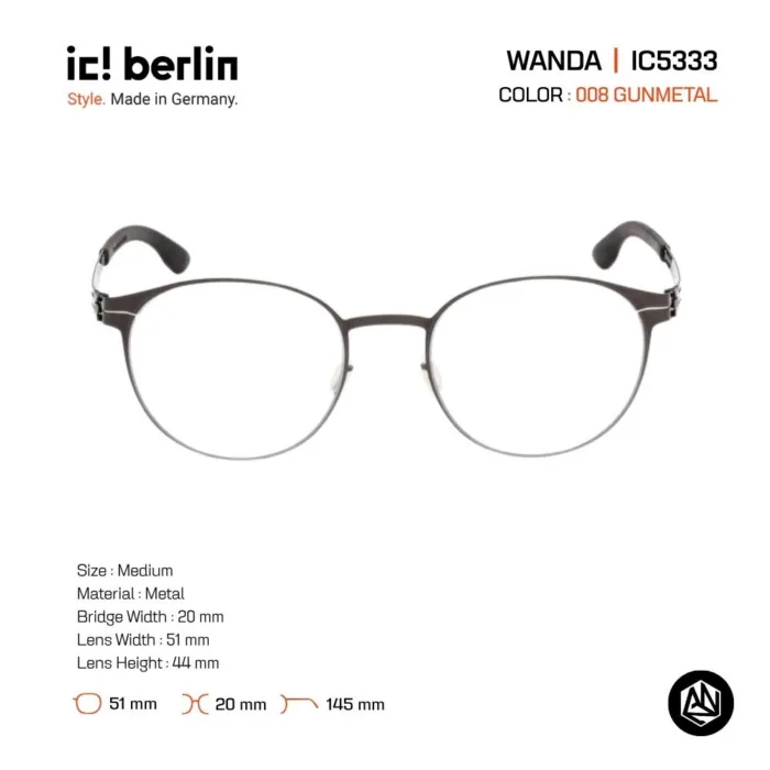 ic! berlin Wanda IC5333 กรอบแว่นตา Metal ทรง Rounded Minimal Screwless Design - Image 3