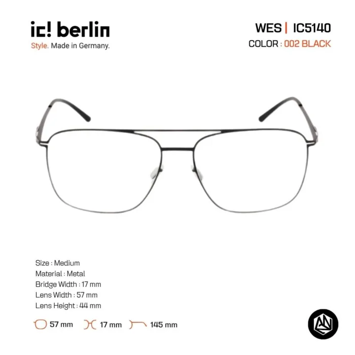 ic! berlin Wes IC5140 กรอบแว่นตา Metal ทรง Rounded Square Minimal Screwless Design - Image 3