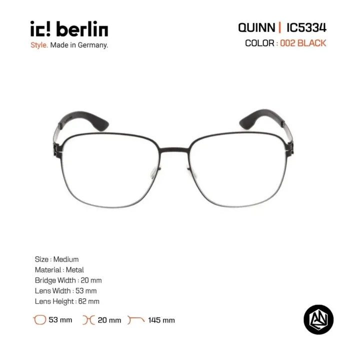 ic! berlin Quinn IC5334 กรอบแว่นตา Metal ทรง Rounded Square Minimal Screwless Design - Image 3