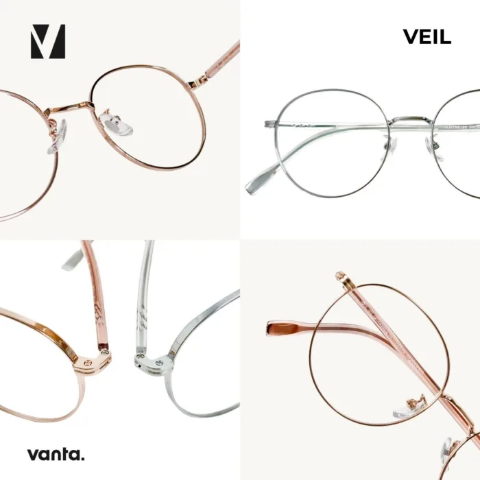 กรอบแว่นตาโลหะ vanta. VEIL น้ำหนักเบา ทรง Round ตัดเลนส์สายตาได้ - Image 2