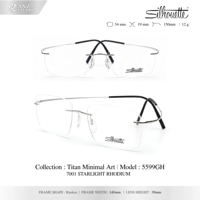 Silhouette Titan Minimal Art 5599 กรอบแว่นสายตา Silhouette ของแท้ กรอบ Titanium ไร้ขอบ น้ำหนักเบา รับประกัน 1 ปี - Image 3