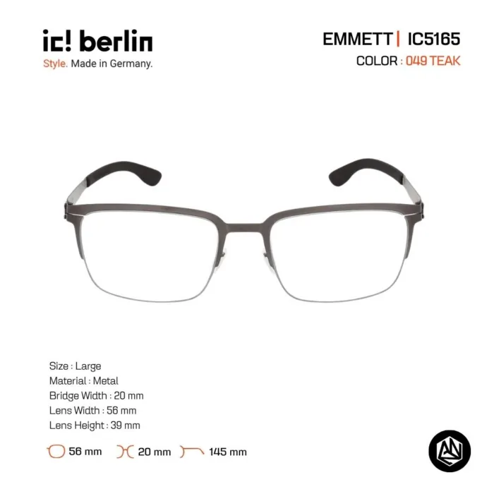 ic! berlin Emmett IC5165 กรอบแว่นตา Metal ทรง Panto Minimal Screwless Design - Image 3