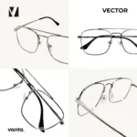 กรอบแว่นตาโลหะ vanta. VECTOR น้ำหนักเบา ทรง Navigator Square Double Bridge ตัดเลนส์สายตาได้ - Image 2