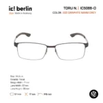 ic! berlin TORU N. IC5066-D กรอบแว่นตา Metal ทรง Square Minimal Screwless Design - Image 3