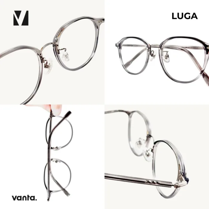 กรอบแว่นตาโลหะ vanta. LUGA น้ำหนักเบา ทรง Panto Round ตัดเลนส์สายตาได้ - Image 2