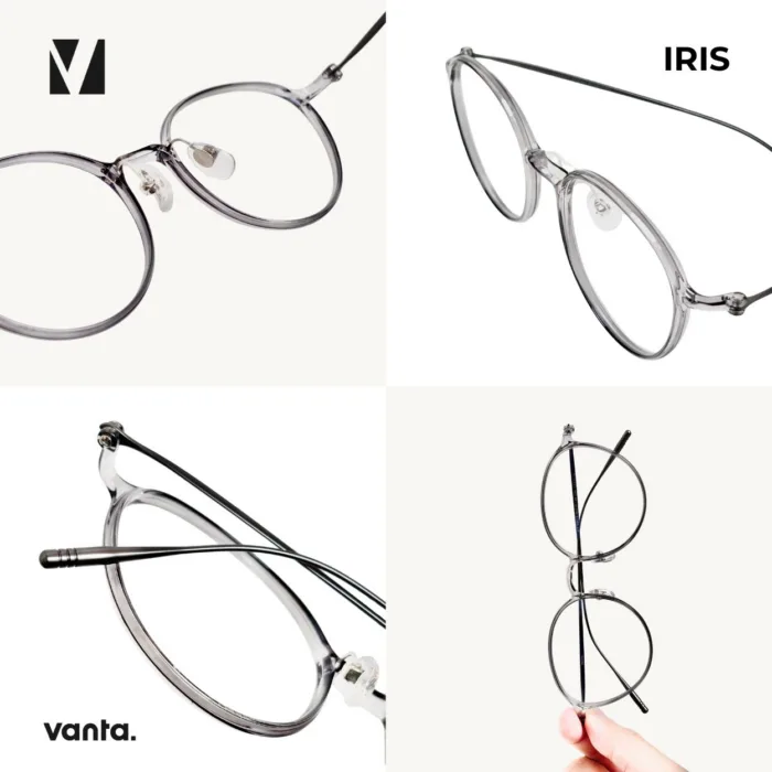 กรอบแว่นตาโลหะ vanta. IRIS น้ำหนักเบา ทรง Round Panto ตัดเลนส์สายตาได้ - Image 2