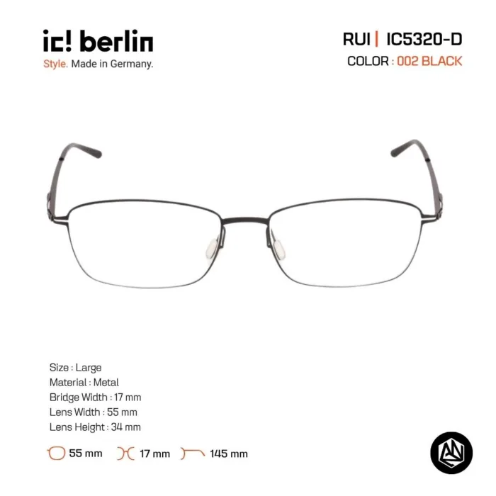 ic! berlin Rui IC5320-D กรอบแว่นตา Metal ทรง Rectangle Minimal Screwless Design - Image 3