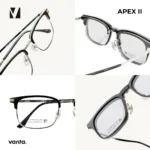 กรอบแว่นตา vanta. APEX II พร้อม Clip-on แม่เหล็ก เลนส์ Polarized Titanium IP ทรง Browline Rectangle ตัดเลนส์สายตาได้ - Image 2
