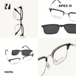 กรอบแว่นตา vanta. APEX III พร้อม Clip-on แม่เหล็ก เลนส์ Polarized Titanium IP ทรง Browline Rectangle ตัดเลนส์สายตาได้ - Image 2