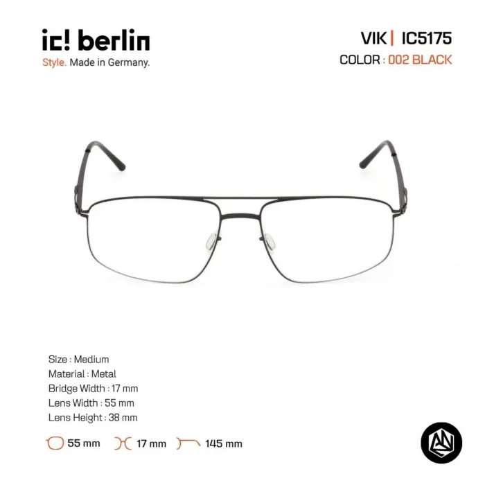ic! berlin Vik IC5175 กรอบแว่นตา Metal ทรง Rounded Square Minimal Screwless Design - Image 3