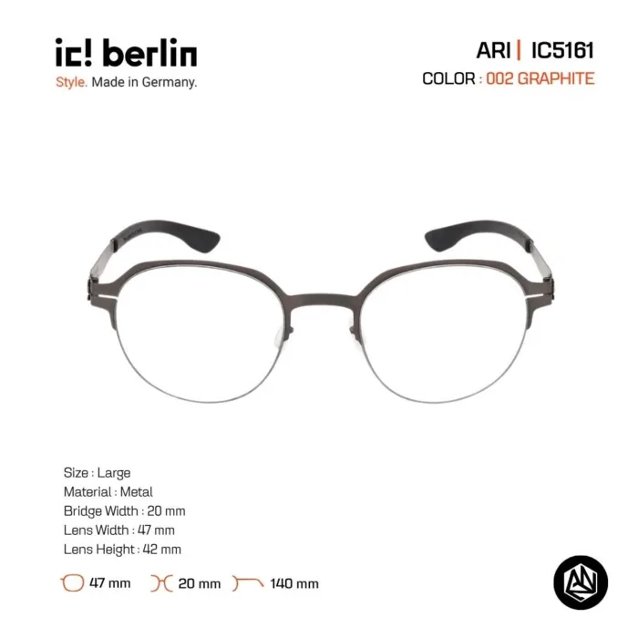 ic! berlin Ari IC5161 กรอบแว่นตา Metal ทรง Rounded Minimal Screwless Design - Image 3