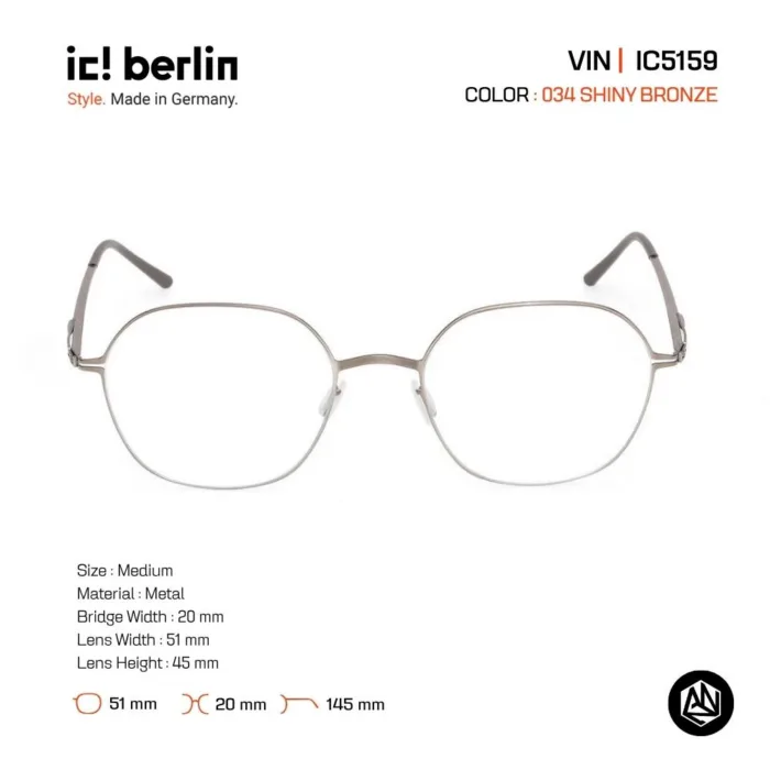 ic! berlin Vin IC5159 กรอบแว่นตา Metal Round Minimal Screwless Design - Image 3