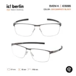 ic! berlin Sven H. IC5095 กรอบแว่นตา Metal ทรง Rectangle Minimal Screwless Design - Image 4