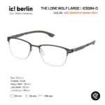 ic! berlin The Lone Wolf Large IC5064-D กรอบแว่นตา Metal ทรง Rounded Square Minimal Screwless Design - Image 4