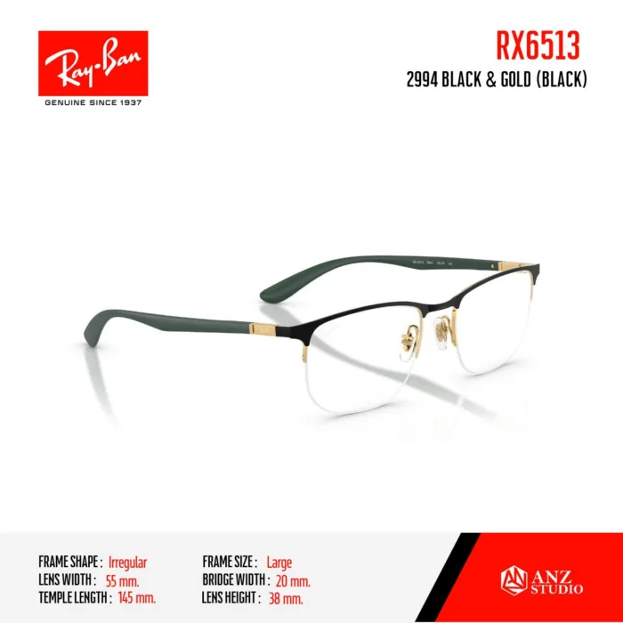 RayBan RX6513 กรอบแว่นสายตา ทรง Semi Rimless - Image 5