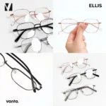 กรอบแว่นตาโลหะ vanta. Ellis น้ำหนักเบา ทรง Geometric Square ตัดเลนส์สายตาได้ - Image 3