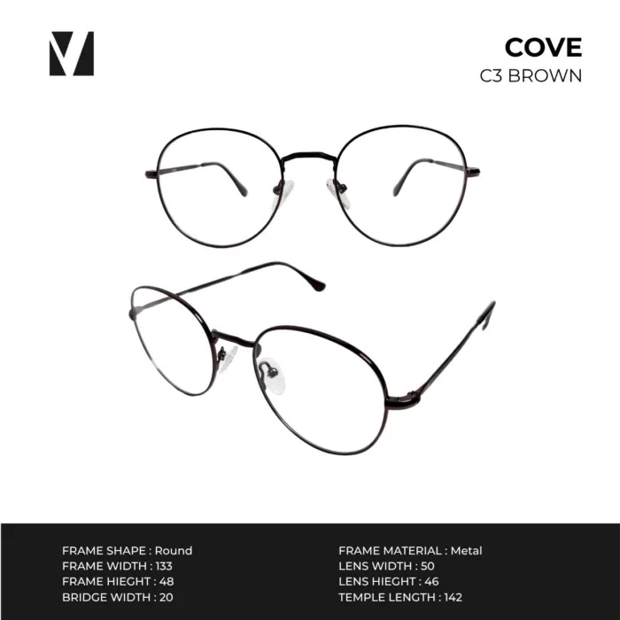 กรอบแว่นตาโลหะ vanta. COVE น้ำหนักเบา ทรง Panto Round ตัดเลนส์สายตาได้ - Image 3
