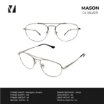 กรอบแว่นตาโลหะ vanta. MASON ทรง Navigator Aviator Double Bridge ตัดเลนส์สายตาได้ - Image 3
