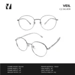 กรอบแว่นตาโลหะ vanta. VEIL น้ำหนักเบา ทรง Round ตัดเลนส์สายตาได้ - Image 3