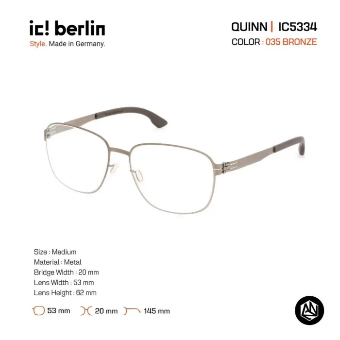 ic! berlin Quinn IC5334 กรอบแว่นตา Metal ทรง Rounded Square Minimal Screwless Design - Image 4
