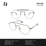 กรอบแว่นตาโลหะ vanta. ATLAS น้ำหนักเบา ทรง Navigator Aviator Double Bridge ตัดเลนส์สายตาได้ - Image 3