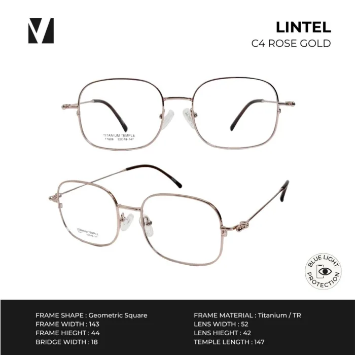 แว่นกรองแสงสีฟ้า vanta. LINTEL น้ำหนักเบา ทรง Geometric Square ตัดเลนส์สายตาได้ - Image 3