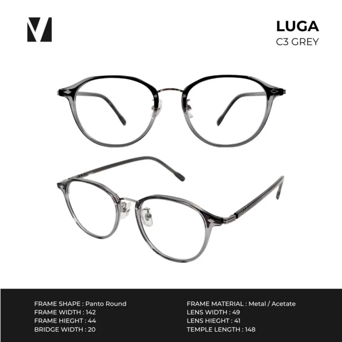 กรอบแว่นตาโลหะ vanta. LUGA น้ำหนักเบา ทรง Panto Round ตัดเลนส์สายตาได้ - Image 3