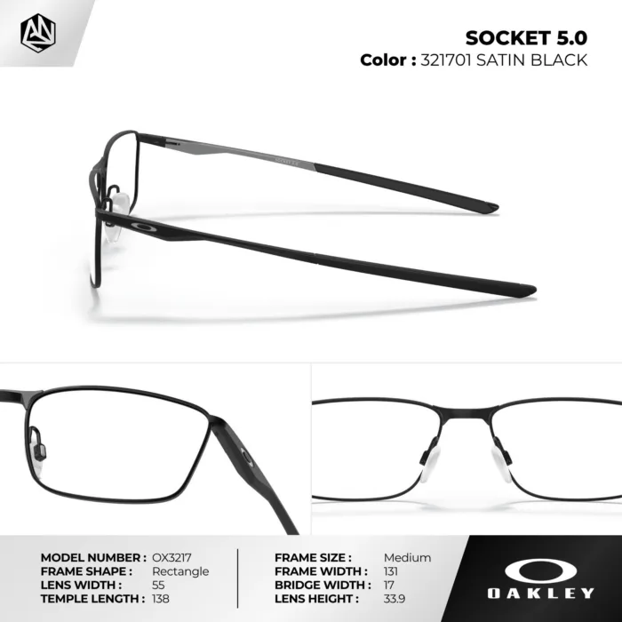 กรอบแว่นตา OAKLEY OX3217 SOCKET 5.0 กรอบโลหะ เบาพิเศษ แข็งแรง ของแท้รับประกัน 2 ปี - Image 4