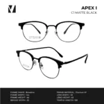 กรอบแว่นตา vanta. APEX I พร้อม Clip-on แม่เหล็ก เลนส์ Polarized Titanium IP ทรง Browline ตัดเลนส์สายตาได้ - Image 3