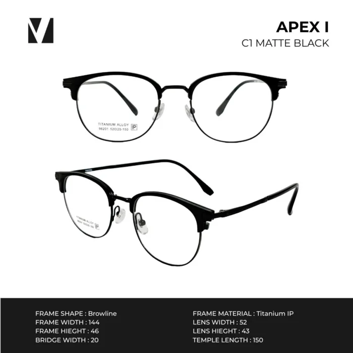 กรอบแว่นตา vanta. APEX I พร้อม Clip-on แม่เหล็ก เลนส์ Polarized Titanium IP ทรง Browline ตัดเลนส์สายตาได้ - Image 3