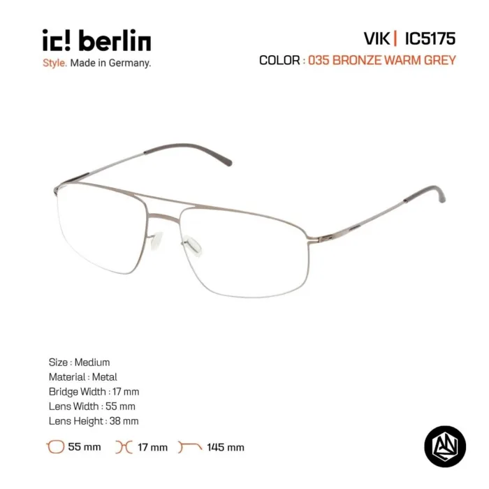 ic! berlin Vik IC5175 กรอบแว่นตา Metal ทรง Rounded Square Minimal Screwless Design - Image 4